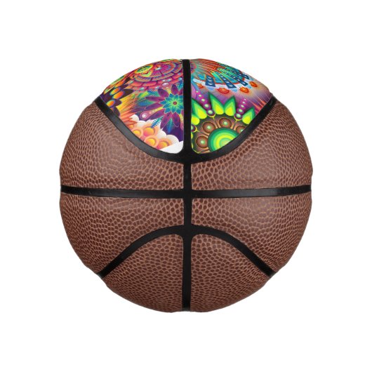 Funky Retro Pattern Abstract Bohemian Mini Basketbal (Rechts)