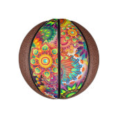Funky Retro Pattern Abstract Bohemian Mini Basketbal (Verticaal)