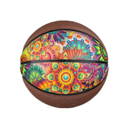 Funky Retro Pattern Abstract Bohemian Mini Basketbal