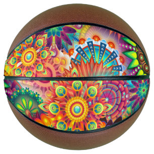 Funky Retro Pattern Abstract Bohemian Mini Basketbal