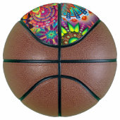 Funky Retro Pattern Abstract Bohemian Mini Basketbal (Rechts)