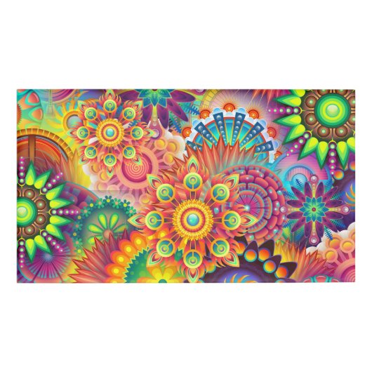 Funky Retro Pattern Abstract Bohemian Naambadge (Voorkant)