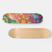 Funky Retro Pattern Abstract Bohemian Persoonlijk Skateboard (Horizontaal)