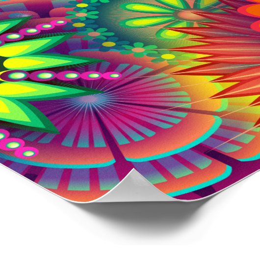 Funky Retro Pattern Abstract Bohemian Poster (Hoek)