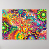 Funky Retro Pattern Abstract Bohemian Poster (Voorkant)