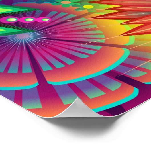 Funky Retro Pattern Abstract Bohemian Poster (Hoek)