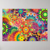 Funky Retro Pattern Abstract Bohemian Poster (Voorkant)