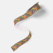 Funky Retro Pattern Abstract Bohemian Satijnen Lint (Achterkant)