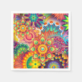 Funky Retro Pattern Abstract Bohemian Servetten