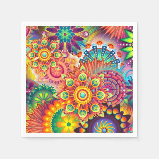 Funky Retro Pattern Abstract Bohemian Servetten (Voorkant)