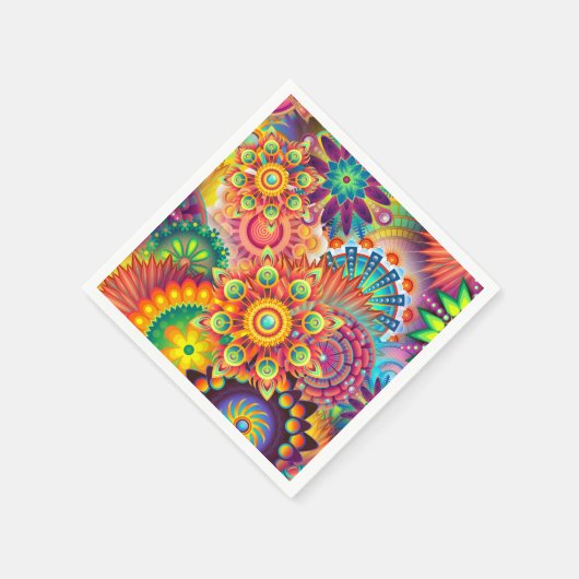 Funky Retro Pattern Abstract Bohemian Servetten (Hoek)