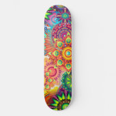 Funky Retro Pattern Abstract Bohemian Skateboard (Voorkant)