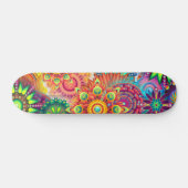Funky Retro Pattern Abstract Bohemian Skateboard (Horizontaal)
