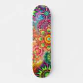 Funky Retro Pattern Abstract Bohemian Skateboard (Voorkant)