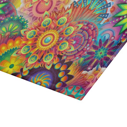 Funky Retro Pattern Abstract Bohemian Snijplank (Hoek)