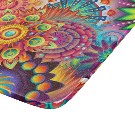 Funky Retro Pattern Abstract Bohemian Snijplank (Hoek)