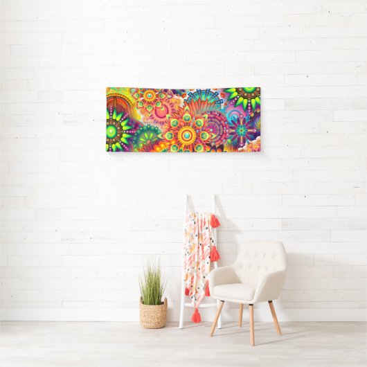 Funky Retro Pattern Abstract Bohemian Spandoek (Insitu)