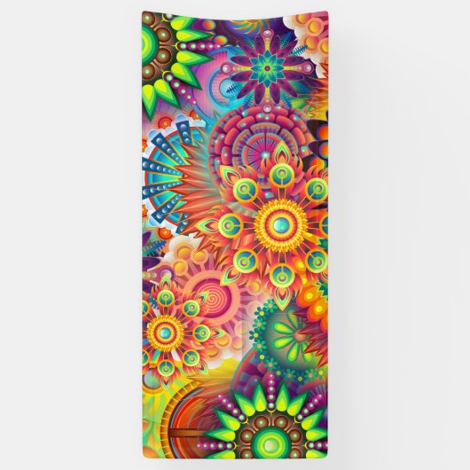 Funky Retro Pattern Abstract Bohemian Spandoek (Verticaal)