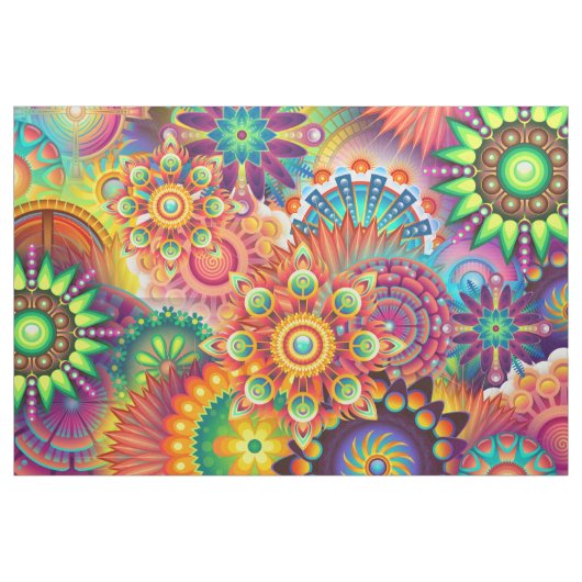 Funky Retro Pattern Abstract Bohemian Stof (Yard (91,4 cm))