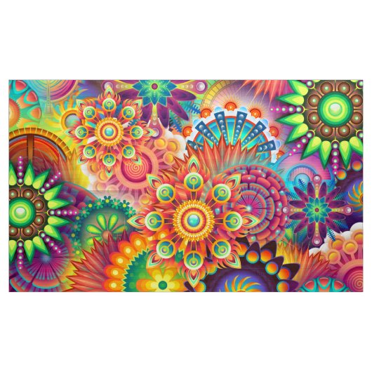 Funky Retro Pattern Abstract Bohemian Stof (Yard (91,4 cm))