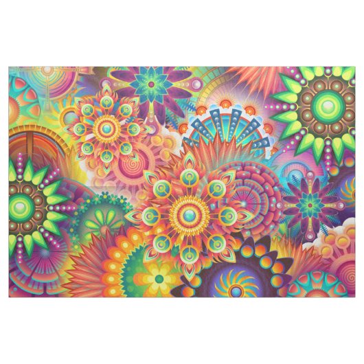 Funky Retro Pattern Abstract Bohemian Stof (Yard (91,4 cm))