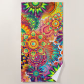 Funky Retro Pattern Abstract Bohemian Strandlaken (Voorkant)