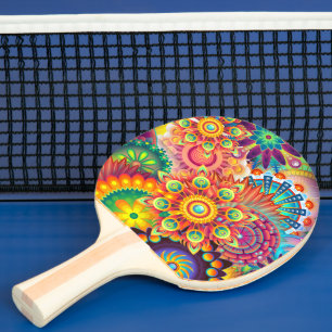 Funky Retro Pattern Abstract Bohemian Tafeltennisbatje