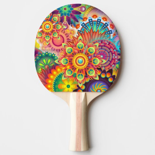Funky Retro Pattern Abstract Bohemian Tafeltennisbatje (Voorkant)