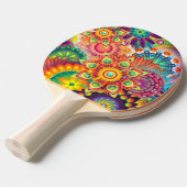 Funky Retro Pattern Abstract Bohemian Tafeltennisbatje (Voorkant Gekanteld)