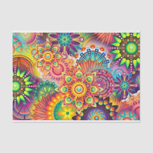 Funky Retro Pattern Abstract Bohemian Tissuepapier (Voorkant)