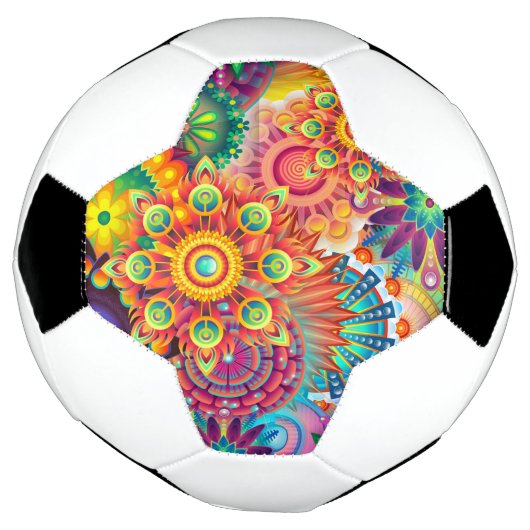 Funky Retro Pattern Abstract Bohemian Voetbal (Gedraaid)