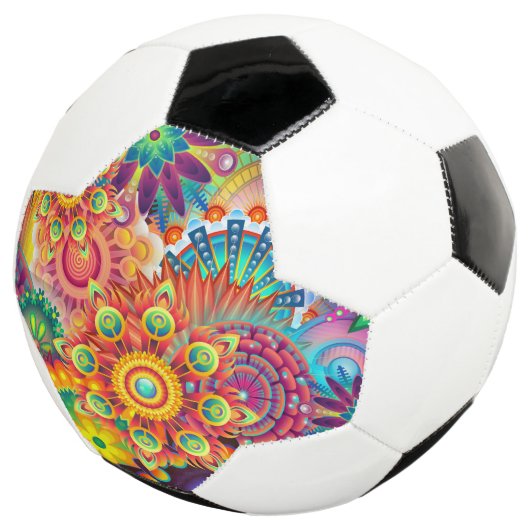 Funky Retro Pattern Abstract Bohemian Voetbal (Drie kwart)