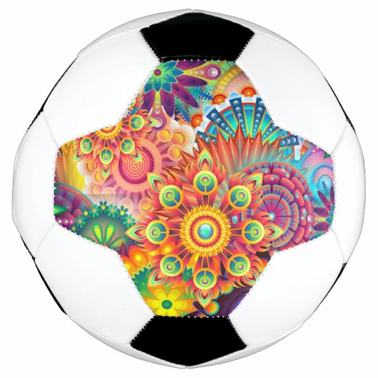Funky Retro Pattern Abstract Bohemian Voetbal (Voorkant)
