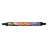 Funky Retro Pattern Abstract Bohemian Zwarte Inkt Pen (Voorkant)