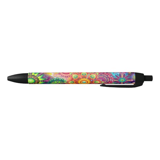 Funky Retro Pattern Abstract Bohemian Zwarte Inkt Pen (Bodem)