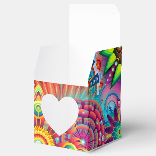 Funky Retro Pattern Abstracte Boho Bedankdoosjes (Geopend)