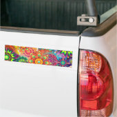 Funky Retro Pattern Abstracte Boho Bumpersticker (Op Truck)