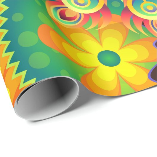 Funky Retro Pattern Abstracte Boho Cadeaupapier (Rol Hoek)