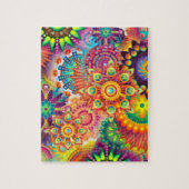 Funky Retro Pattern Abstracte Boho Legpuzzel (Verticaal)