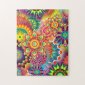 Funky Retro Pattern Abstracte Boho Legpuzzel (Verticaal)