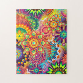 Funky Retro Pattern Abstracte Boho Legpuzzel