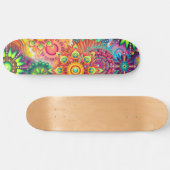 Funky Retro Pattern Abstracte Boho Persoonlijk Skateboard (Horizontaal)