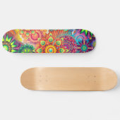 Funky Retro Pattern Abstracte Boho Persoonlijk Skateboard (Horizontaal)
