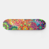 Funky Retro Pattern Abstracte Boho Persoonlijk Skateboard (Horizontaal)