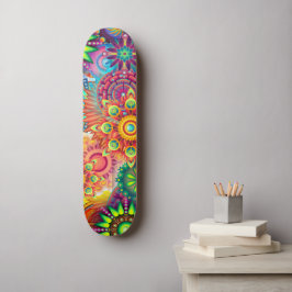 Funky Retro Pattern Abstracte Boho Persoonlijk Skateboard