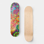 Funky Retro Pattern Abstracte Boho Persoonlijk Skateboard (Voorkant)