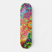 Funky Retro Pattern Abstracte Boho Persoonlijk Skateboard (Voorkant)