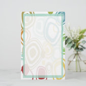 Funky Retro Pattern Stationery Briefpapier (Staand voorkant)