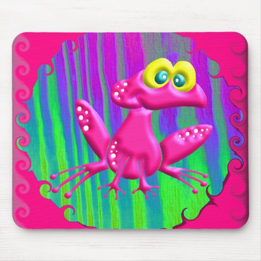 Funky Retro Peace Frog Muismat (Voorkant)