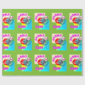 Funky Retro Pop Art Bubble Gum Lips Cadeaupapier (Vlak)